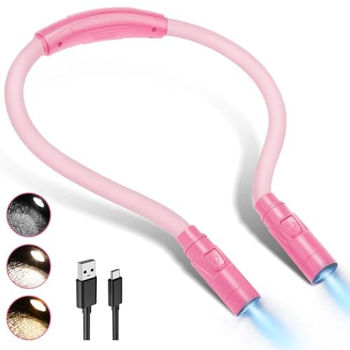 Lightweight Wearable Neck Lamp for Night Reading & Travel, Pink
