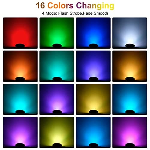 CREPOW RGB Pond Lights,LED Underwater Submersible Fountain Lights IP68 Waterproof,Remote Control Color Changing Landscape Spotlights Lighting for Fish Aquarium Tank Yard Garden Pool (Set of 6) - Thumbnail 3