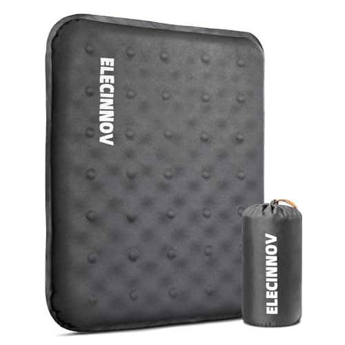 Inflatable Seat Cushion, Self Inflating Memory Foam Stadium Seat Cushion Lightweight Camping Chair Pad Airplane Cushion for Long Flights Outdoor Travel Bleacher Office Car Backpacking (Grey) - Image 1