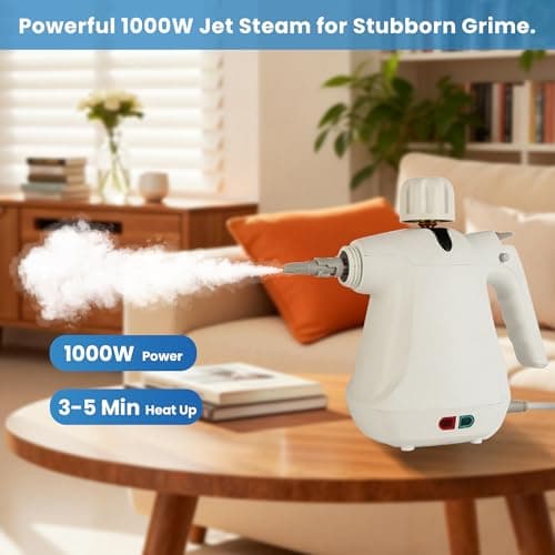 Handheld Steam Cleaner,1000W Pressurized Steam Cleaner with 11 Attachments for Multi-Surface Deep Cleaning, Fast-Heating & Continuous Steam, Safe for Kitchen, Bathroom, Car, Floors, Sofa - Thumbnail 5