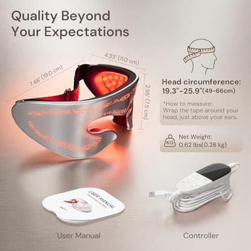 Red Light Therapy for Eyes, Under Eye Red Light Eye Mask for Fine Lines Eye Bags, 3 Modes Face Mask Device, Infrared Light Therapy for Dark Circles, Visual Wellness, Eye Fatigue, Jet Lag - Thumbnail 5