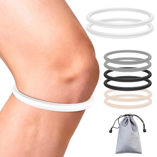 ZYHBLZX 2PCS Patella Band for Knee Pain Relief, Silicone Patellar Tendon Support Strap Brace for Basketball, Running, Jumpers Knee, Tennis, Tendonitis, Soccer and Hiking, Men and Women (White) - Image 1