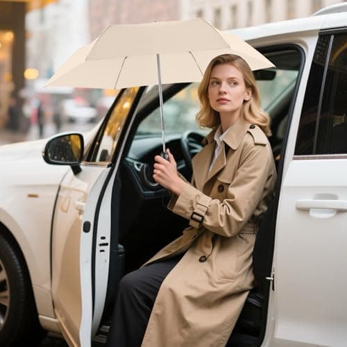 Lejorain Compact Packable Umbrella Automatic - Small Travel Umbrellas Flat Lightweight Unbreakable Strong Umbrella for Wind and Rain - Thumbnail 2