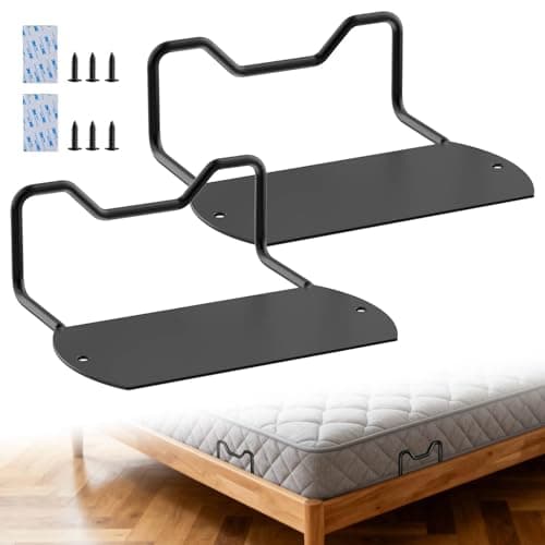 Mdkave Mattress Slide Stopper,Mattress Retainer Bar,Mattress Retainer Bar for Adjustable Bed,Wider Taller Non Slip Mattress Gripper,Anti Mattress Slide for Most Soft Bed(Black,1.96" H,2 Pack) - Image 1