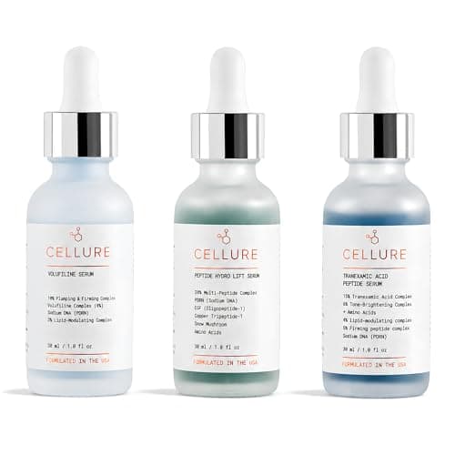 CELLURE Complete Skin Repair Kit – 3-Piece Serum Collection with Volufiline, Multi-Peptide & Tranexamic Acid Serums for Plump, Firm & Renewed-Looking Skin