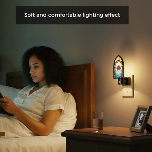 L LOHAS LED Night Lights Plug into Wall, Night Light with Light Sensor, 3000K Soft White, 0-100LM Brightness Adjustable, Acrylic Rose Nightlight for Bathroom Bedroom Hallway - Thumbnail 6