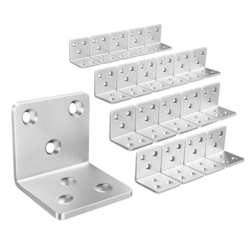 Stainless Steel Angle Brackets Heavy Duty – L Shaped Corner Brace for Wood Shelves,Furniture,Cabinet,Wall Mount Support,Rust-Resistant Metal Shelf Bracket(20 Pack) (2 inch) - Image 1