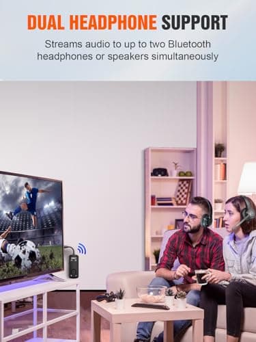 Airplane Bluetooth Adapter for Headphones Airpods: Wireless Transmitter Bluetooth Splitter 2 Devices for Plane with Aptx Adaptive - Earbuds Airline Audio Jack Connector for Travel or Tv - Thumbnail 3