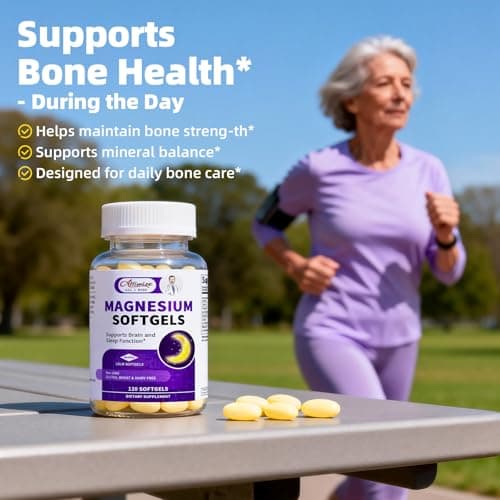 Magnesium Glycinate 400mg Softgels, Small Easy to Swallow High Absorption Magnesium Supplement, with Vitamin D3 & K2 for Sleep Relax Calm Muscle Bone* Health, 120 Gelcaps - Thumbnail 6