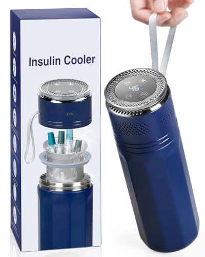 Insulin Cooler Travel Case, TSA Approved Diabetes Long Trip Refrigerator with USB Charger, Electric Display Medication Cooler for Travel, 6 Pens Medicine Freezer Long-Lasting, Portable for Overseas - Image 1