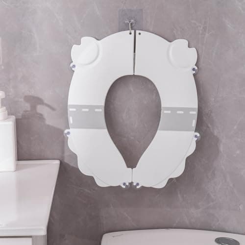 DIJIAMEIYA Portable Potty Training Seat for Toddlers, Foldable Travel Toilet with Non-Slip & Anti-Pinch Design, One-Handed Quick Release, Universal Fit for Most Toilets(Gray) - Thumbnail 6