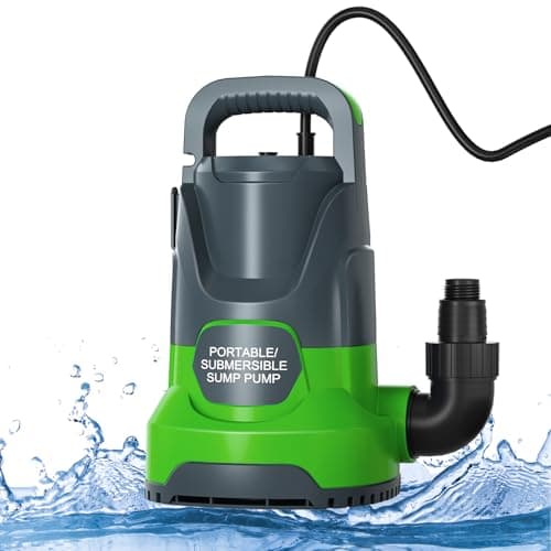 PANRANO Sump Pump 1.1HP Submersible Water Pump 4700GPH Electric Portable Transfer Water Pump for Pool Draining Basement, Green - Image 1