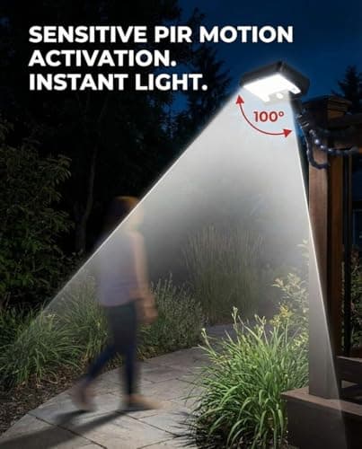 CVchancin Solar Motion Lights Outdoor with 360° Flexible Tripod USB and Solar Powered 92 LED Super Bright 600LM Motion Sensor Light IP65 Waterproof for Fence Yard Patio Garden RV Camping (2) - Thumbnail 6