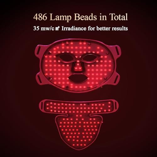 MEGELIN Led Red Light Therapy Face & Neck Mask, 7 Colors Led Light Therapy Facial Mask, Infrared Red Light Therapy Mask, Infrared Light Skin Rejuvenation(White) - Thumbnail 5