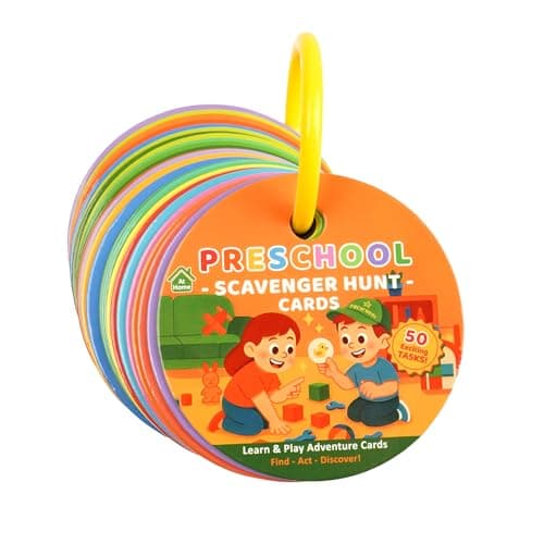 giftoria Home Scavenger Hunt Cards: 50 Toddler Indoor Find & Learn Activities | Fun Educational Games for 3-5 Year Olds | Preschool Boys & Girls Early Development (Preshool) - Thumbnail 2