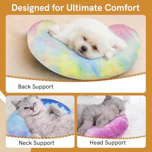 SyChien Dog Neck Pillow, Dog Cat Calming Pillow Soft, Fluffy Cozy Pet Body Pillow,Anxiety Relief Pillow for Joint Relief Sleeping Improve - Thumbnail 2