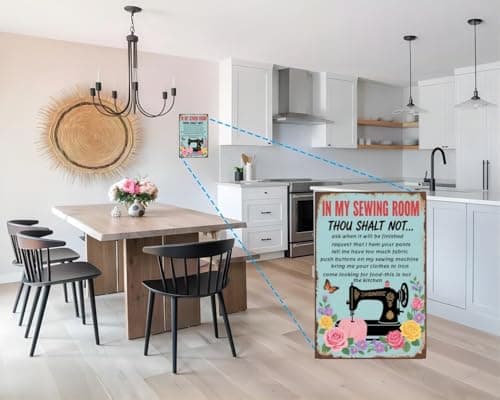 Carastora Vintage Sewing Room Wall Sign, Metal Tin Plaque for Home, Craft Room, Sewing Lover Gift - Country Style Decorative Poster 8x12 Inch - Thumbnail 4