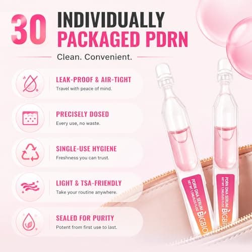 Salmon DNA Serum, PDRN Serum Ampoule for Face, Recombinant Collagen, Hyaluronic Acid, Skin Care For Deep Hydration, Moisturizing, Anti Aging, Firming & Uneven Skin Tone, 0.05 Fl.Oz x 30e - Thumbnail 4