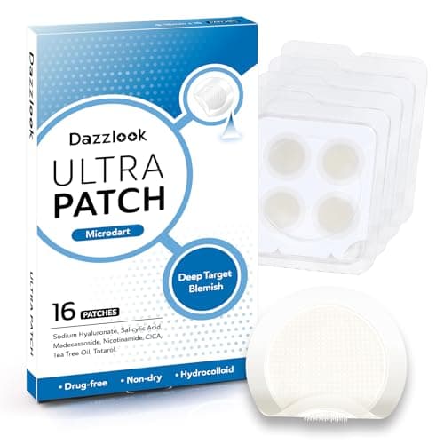 Dazzlook Microdart Pimple Patch for Deep Blemish, Hydrocolloid Zits Patch with Salicylic Acid, Nicotinamide, CICA, Tea Tree Oil Targe Early Stage & Underground Zit Breakout (16 Counts) - Image 1