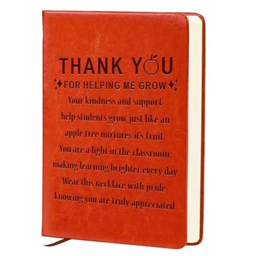QDWXDEL Teacher Appreciation Gifts,A5 Hardcover Leather Journal for Women,Journal Notebook for Work,Thank You Gifts,Desk Accessories (Thank You) - Image 1