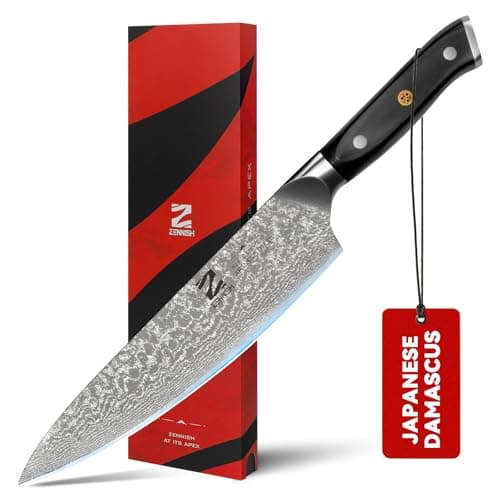 【Deal】 8 Inch Chef Knife, Damascus Kitchen Knife with AUS-10 Japanese Super Steel Core, 11 Degree Ultra Sharp Japanese Cooking Knife, Ergonomic G10 Handle & Gift Box for Professional Home BBQ - Image 1