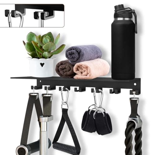 Floating Shelf Organizer Compatible with Tonal Accessories Wall Mount Hanger with Hooks T-Lock Adapters Home Gym Weight Storage Equipment Metal Rack Holder Bracket Hanger Workout Fitness (Classic) - Image 1