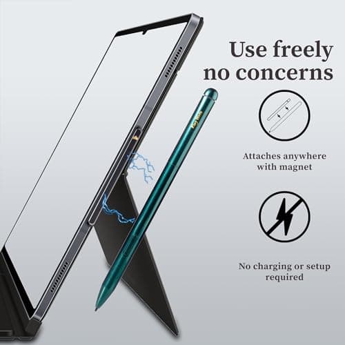 MR05 EMR Stylus for Kindle Scribe/Remarkable 2 with Digital Eraser, 4096 Pressure Sensitivity, Palm Rejection, Digital Pen for EMR Devices/Tablet with 10 Tips-Green - Thumbnail 6