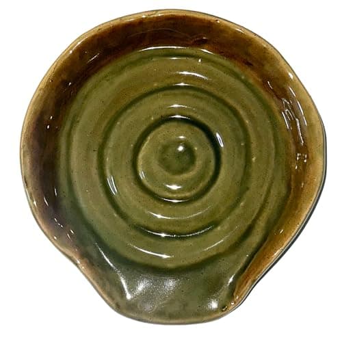 Spoon Rest for Stove Top, Ceramic Spoon Holder for Kitchen Counter, 5 Inches Coffee Spoon Holder Utensil Rest for Cooking, Green Gifts for Women Mom - Thumbnail 2