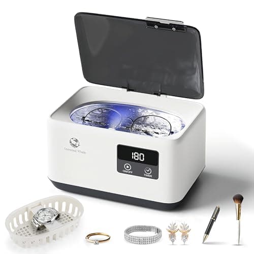 Ultrasonic Jewelry Cleaner 45KHz, 20oz Ultrasonic Cleaner with Cleaning Basket, 304 Stainless Steel Tank & 5 Modes, Ultrasonic Cleaner Machine for Jewelry, Glasses, Retainer, Watch Straps, Denture - Image 1