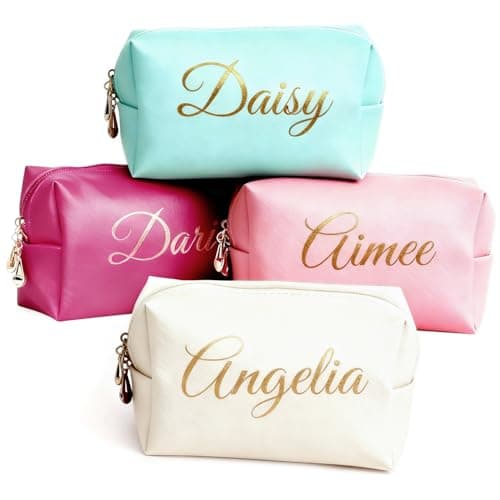 VBAIFAyy Personalized Makeup Bag with Name & Birth Flower - Custom Toiletry Bag for Women, Unique Bridesmaid Gifts, Wedding Party Favors, Best Friend Birthday Present - Image 1