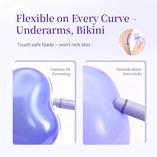 Bikini Trimmer for Women, 2-in-1 Electric Razor & Pubic Hair Trimmer, IPX6 Waterproof Bikini Shaver with 0.1-4 mm Combs, USB Charge, Painless Razors for Women Legs Underarms Face (Lalic) - Thumbnail 3