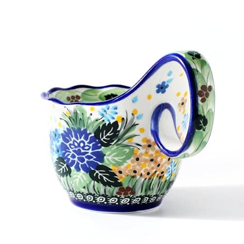 ALMA 2025 Updated Decorative Pottery Soup Bowl Microwave Safe,Large Ceramic Soup Bowl with Loop Handle,Ceramic Cereal Bowl for Soup,Snack,Chip,Stew,Ice cream-Spring Splendor Theme - Thumbnail 5