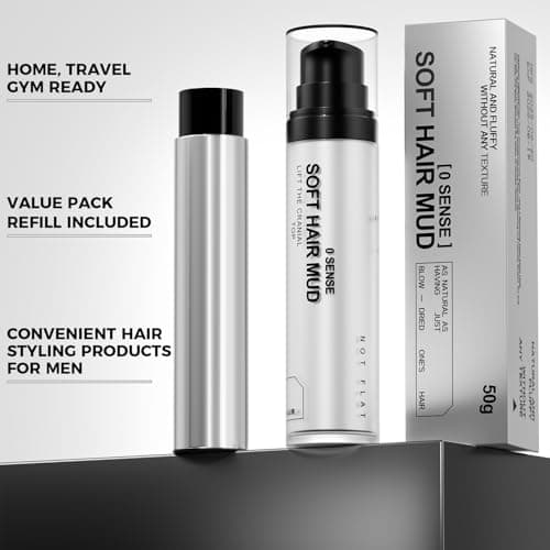 Men's Hair Pomade with Refill - Hair Clay for Men - Matte Finish Styling Paste - Flexible Hold - Non Sticky - Easy Wash - Soft Hair Mud for Daily Styling - Portable Hair Product for All Hairstyles - Thumbnail 2