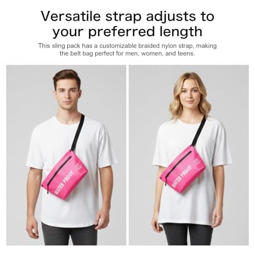 UOEPOWA Splash-Resistant Travel Toiletry Bag, Lightweight Organizer Pouch with Shoulder Strap, Portable Storage Bag for Beach - Thumbnail 5