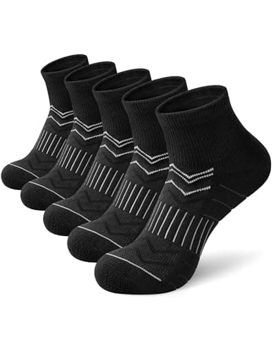 iCamter 5 Pairs Merino Wool Hiking Socks for Women Men Thick Cushion Quarter Ankle Athletic Running Socks - Image 1