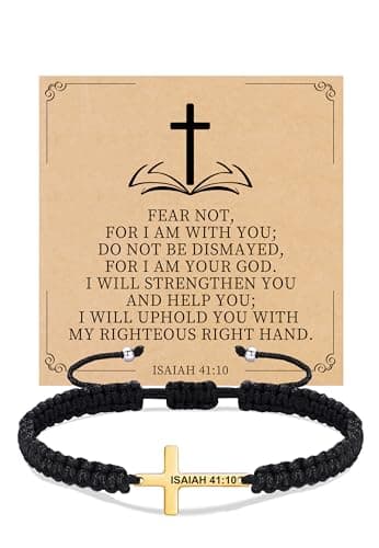 Sistble Easter Gifts for Women Teens, Easter Basket Stuffers Christian Gifts for Women Cross Bracelet Jesus Catholic Baptism Confirmation Gifts for Teenage Bless Communion Inspirational Jewelry - Image 1