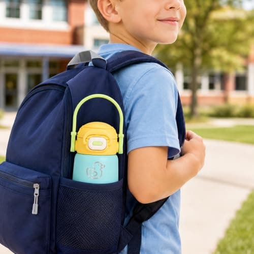 Personalized Kids Water Bottle with Name, Insulated Back to School Cup. - Thumbnail 5