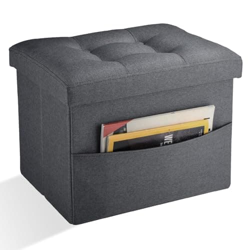Docvania Ottoman Storage Ottoman Foot Rest Stool Foldable Bench with Storage Student Dormitory Bedroom and Entryway 17 X 13 X 13 - Image 1