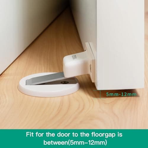 YAGU 1 Pack Invisible Magnetic Door Stopper, Zinc Alloy Door Catch with Dual Adhesive and Conceal Screw Mount No Drilling, Floor Mount Magnetic Door Holder for Bottom of Door (Beige) - Thumbnail 3