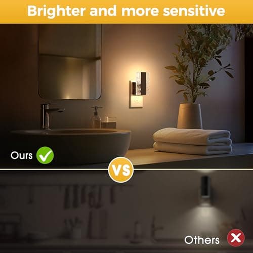 L LOHAS LED Night Lights Plug Into Wall, Night Light with Dusk-to-Dawn Sensor, Dimmable Decorative LED Nightlights, 0-100LM 3000K Adjustable Brightness for Bathroom, Hallway, Bedroom,Stairway - Thumbnail 4