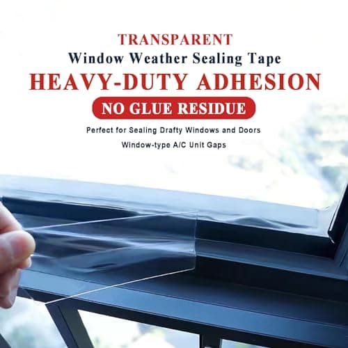 Dstorelhp 2Inch x 131FT Weather Stripping Tape, Transparent Window AC Insulation Tape, Window Air Conditioner Insulation - Thumbnail 3