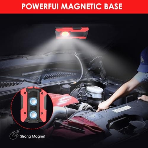 Rechargeable LED Work Light, OTYTY 40W 2000LM Magnetic Work Light Battery Powered Portable Flood Light with Gooseneck Flashlight for Car Repairing, Camping, Inspection (GFR) - Thumbnail 5