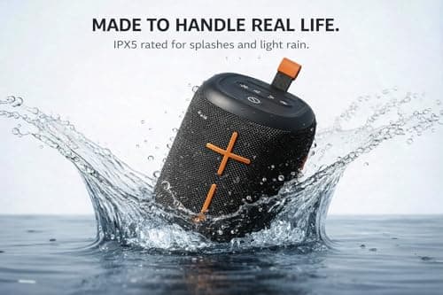 Musibaby Bluetooth Speaker, M73 Portable Wireless Speaker – Waterproof 20W Loud Speaker with Carry Handle and Simple Button Control for Outdoor and Indoor Music(blk) - Thumbnail 2