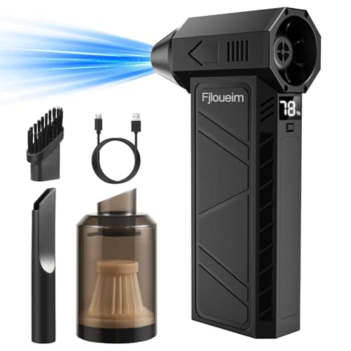 Compressed Air Duster:130000RPM Electric Air Duster with LED Display,Rechargeable Cordless Air Duster,4 Gear Adjustable Air Blower for PC, Keyboard, Car, Home, Outdoors.Replaces Compressed Air Cans