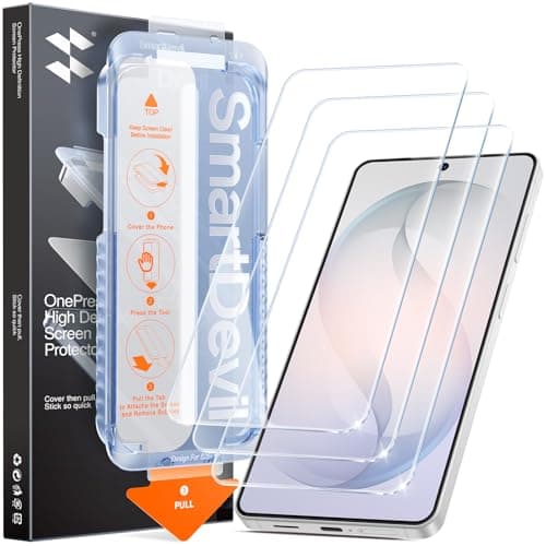 SMARTDEVIL 3 Pack for Samsung Galaxy S26 Plus Screen Protector, Finger Print Reader Compatible, Fast & Easy Installation, Clear 9H Tempered Glass Film, Alignment Frame [Dust-Free & Bubble-Free] - Image 1