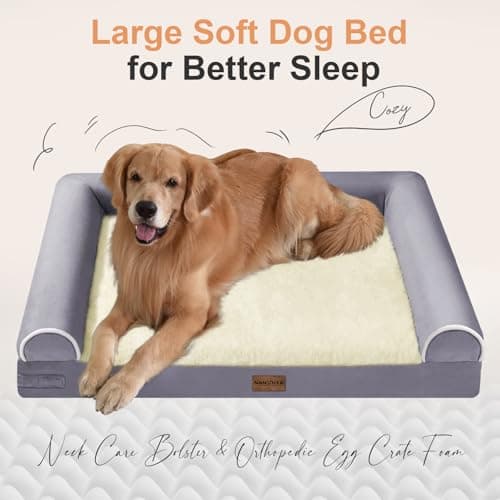 Small Dog Bed Orthopedic Washable: Beds Bolster Small Sized Dogs Bed Egg Crate Foam Couch Sofa Waterproof with Removable Cover - Purple - Thumbnail 2