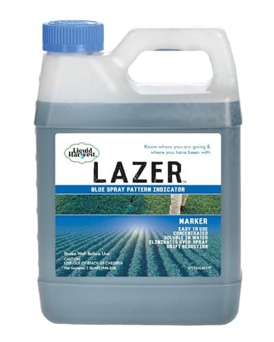 Liquid Harvest Lazer Blue - 32 Ounces - Concentrated Spray Pattern Indicator - Perfect Weed/ Fertilizer Marking Dye, Turf Mark and Blue Herbicide Marker - Image 1