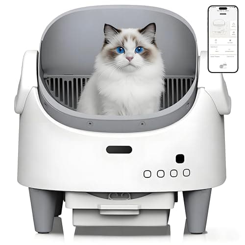 Self Cleaning Litter Box, Open Top Automatic Cat Litter Box with App Control for Multiple Cats, Electric Cat Litters Box Adjustable Entrance Height, Multi-Sensor Safety Protection, 1 Roll Garbage Bags - Image 1