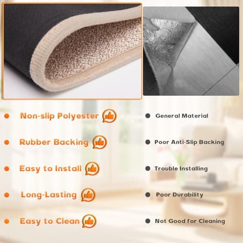 Stair Treads Non-Slip,Stair Carpet Indoor,Rubber Backing Stair Runners for Wooden Steps,Stair Rugs Mats for Kids and Dogs,Beige,8"x30",15 Pieces - Thumbnail 4