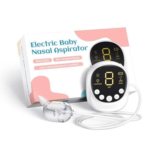 X-Bosak Electric Baby Nasal Aspirator - Hospital Grade Mucus Remover with 9 Suction Levels, USB-C Rechargeable, Night Light & Nursery Rhymes, BPA-Free Silicone Tips - Image 1